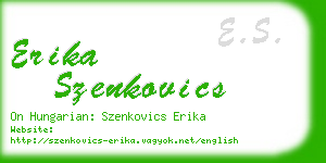 erika szenkovics business card